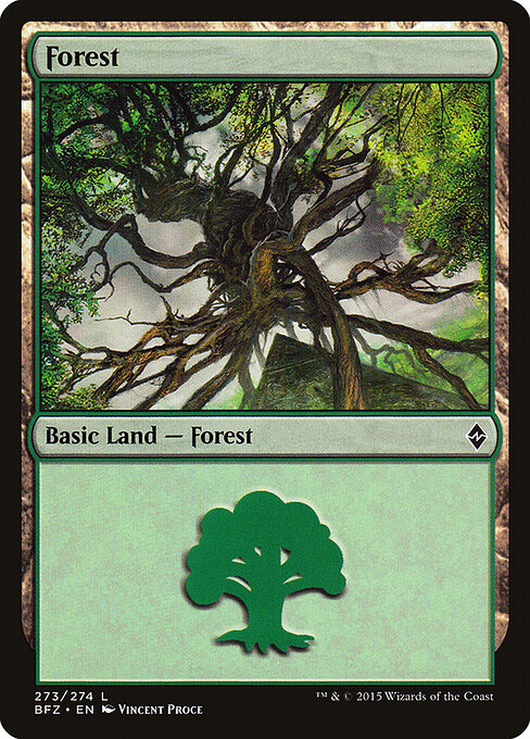 Forest — Battle for Zendikar #273a, art by Vincent Proce