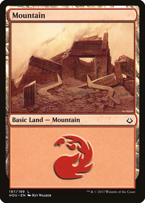 Mountain — Hour of Devastation #197, art by Kev Walker
