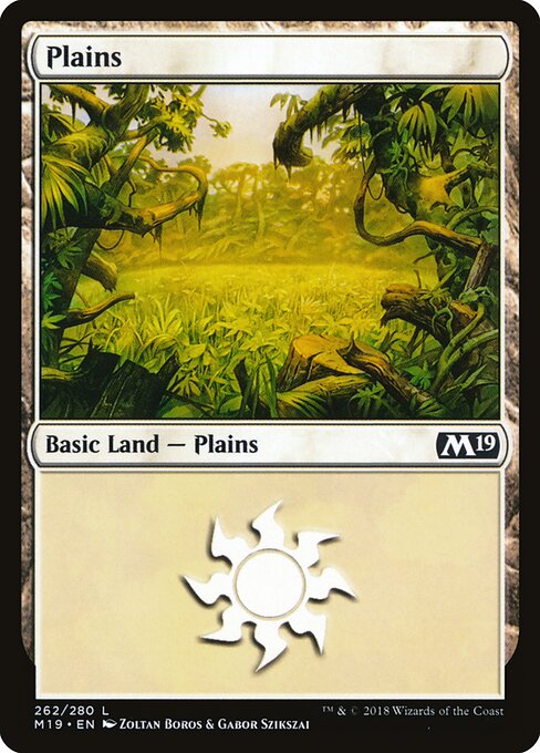Plains — Core Set 2019 #262, art by Zoltan Boros & Gabor Szikszai