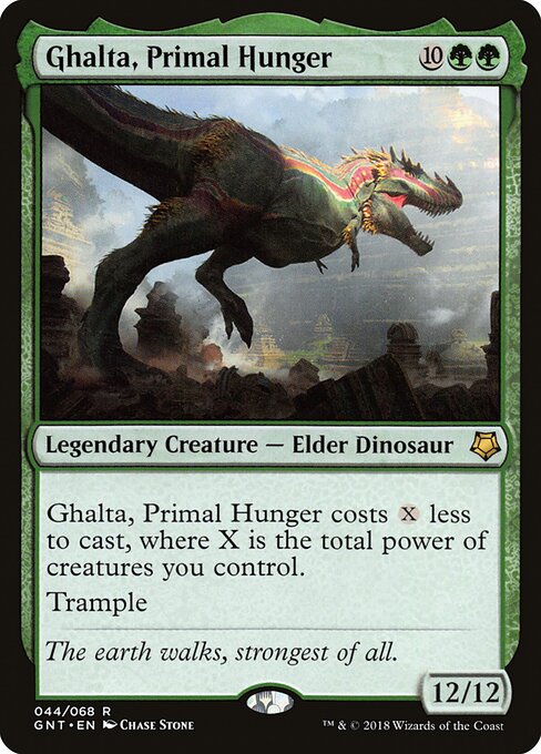 Ghalta, Primal Hunger — Game Night #44, art by Chase Stone