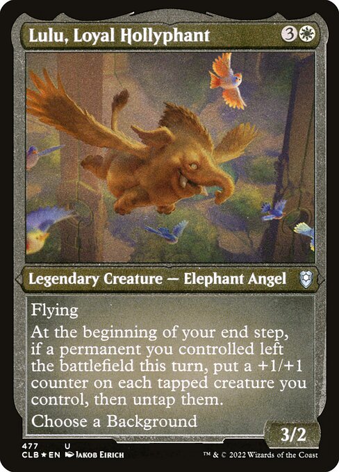 Lulu, Loyal Hollyphant — Commander Legends: Battle for Baldur's Gate #477, art by Jakob Eirich
