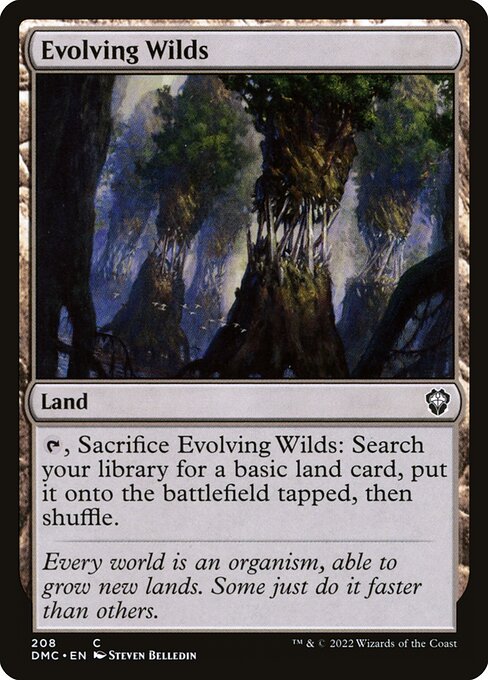 Evolving Wilds — Dominaria United Commander #208, art by Steven Belledin