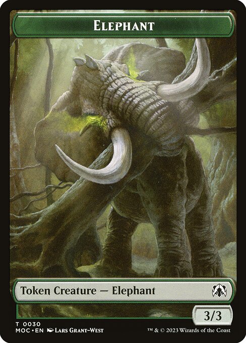 Elephant — March of the Machine Commander Tokens #30, art by Lars Grant-West