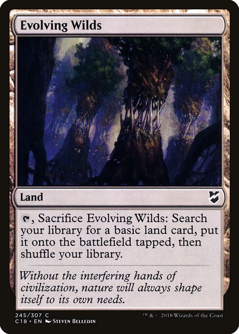 Evolving Wilds — Commander 2018 #245, art by Steven Belledin