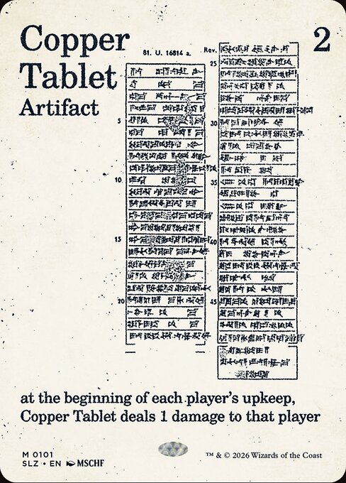 Copper Tablet — The Zeta Set #101, art by MSCHF