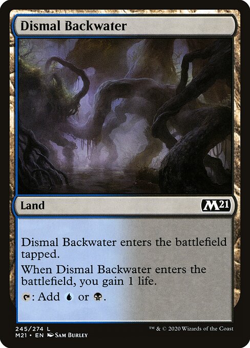 Dismal Backwater — Core Set 2021 #245, art by Sam Burley