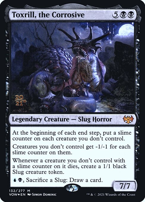 Toxrill, the Corrosive — Innistrad: Crimson Vow Promos #132s, art by Simon Dominic