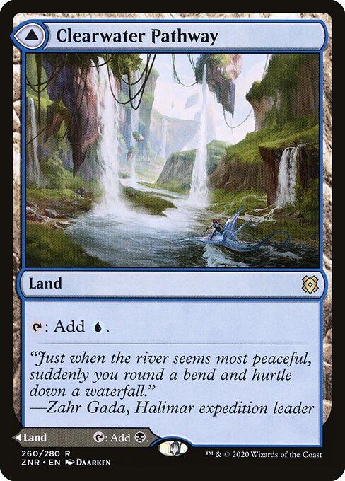 Clearwater Pathway // Murkwater Pathway — Zendikar Rising #260, art by Daarken