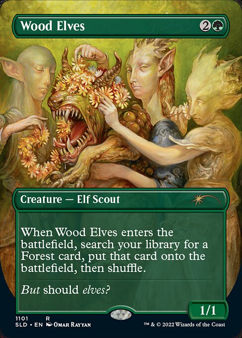 Wood Elves — Secret Lair Drop #1101, art by Omar Rayyan