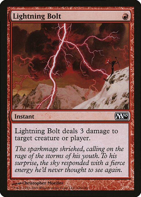 Lightning Bolt — Magic Player Rewards 2009 #146, art by Christopher Moeller