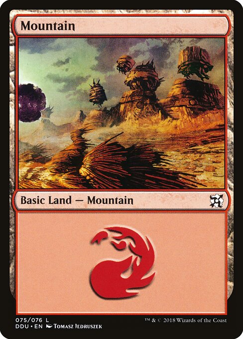 Mountain — Duel Decks: Elves vs. Inventors #75, art by Tomasz Jedruszek