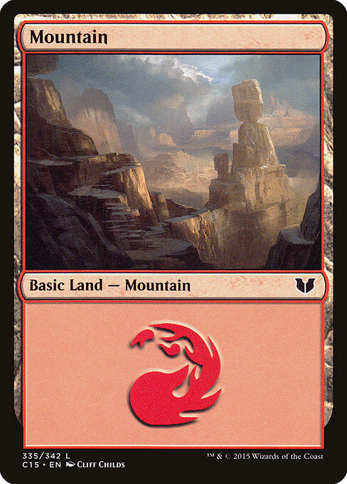 Mountain — Commander 2015 #335, art by Cliff Childs