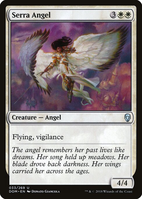 Serra Angel — Dominaria #33, art by Donato Giancola
