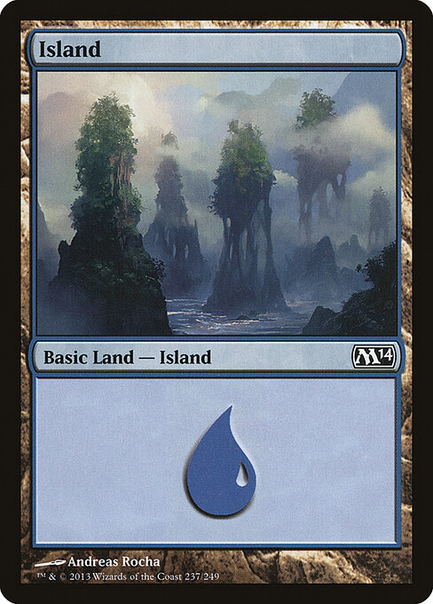 Island — Magic 2014 #237, art by Andreas Rocha