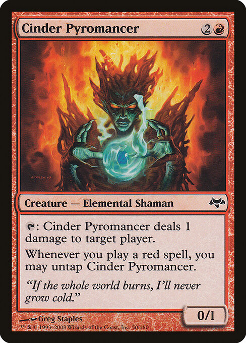 Cinder Pyromancer — Eventide #50, art by Greg Staples