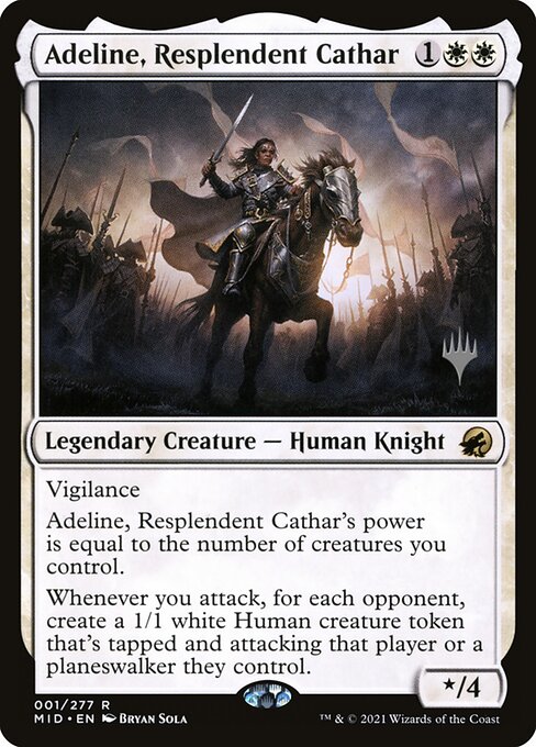 Adeline, Resplendent Cathar — Innistrad: Midnight Hunt Promos #1p, art by Bryan Sola