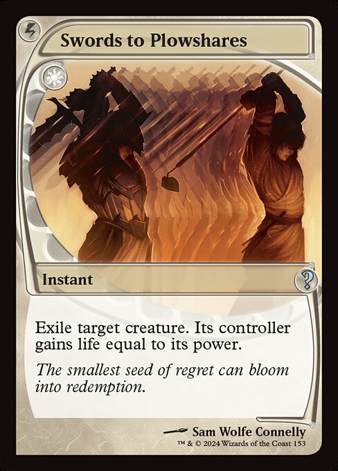 Swords to Plowshares — Mystery Booster 2 #153, art by Sam Wolfe Connelly