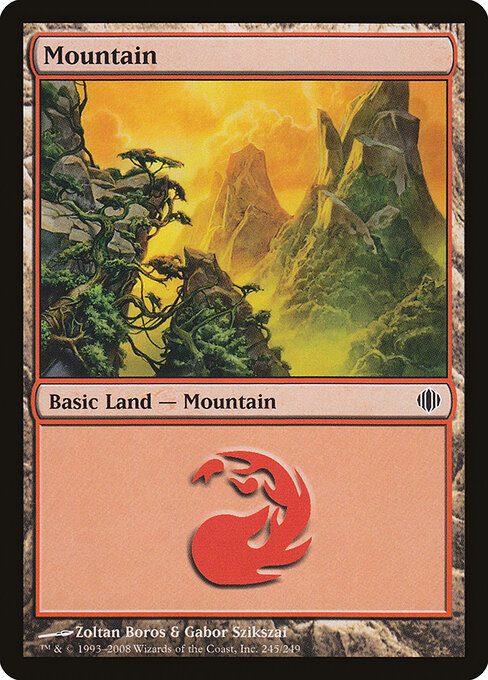 Mountain — Shards of Alara #245, art by Zoltan Boros & Gabor Szikszai