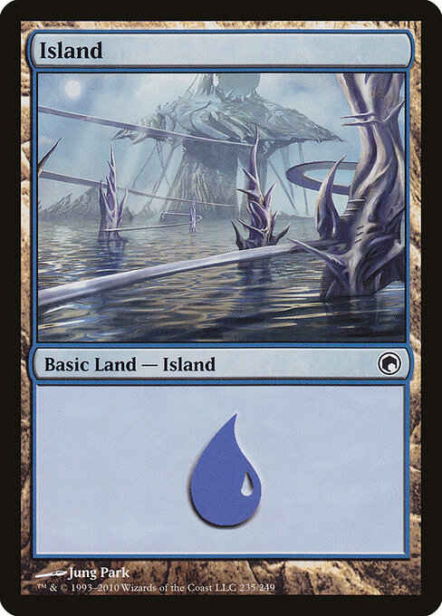 Island — Scars of Mirrodin #235, art by Jung Park