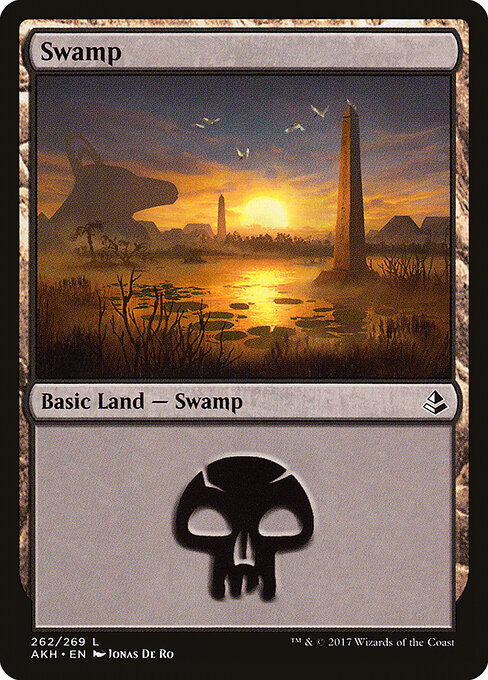 Swamp — Amonkhet #262, art by Jonas De Ro