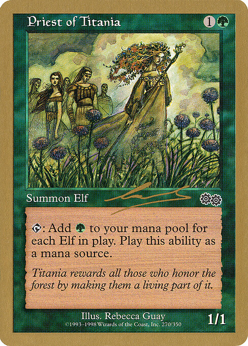 Priest of Titania — World Championship Decks 2000 #nl270, art by Rebecca Guay