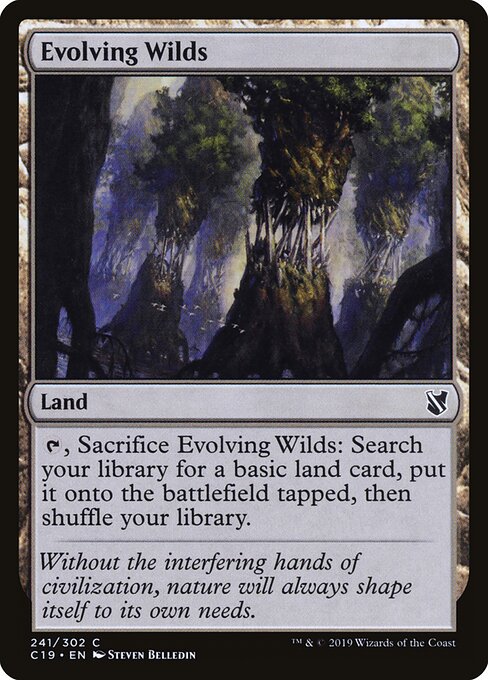 Evolving Wilds — Commander 2019 #241, art by Steven Belledin