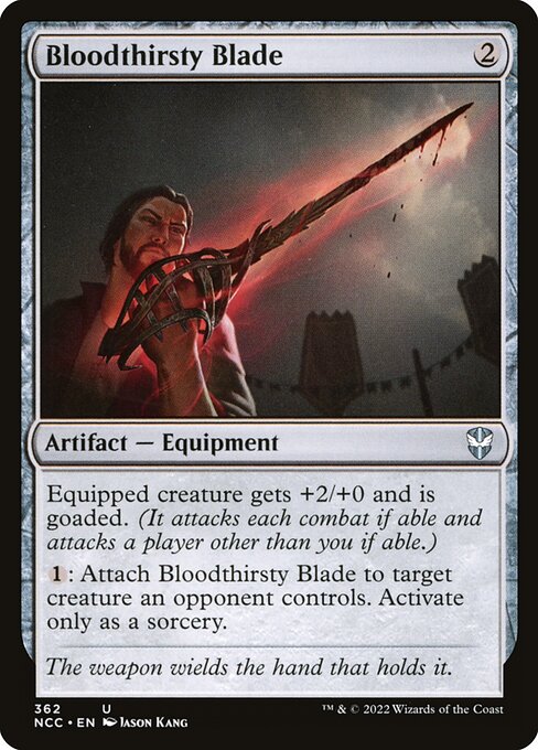Bloodthirsty Blade — New Capenna Commander #362, art by Jason Kang