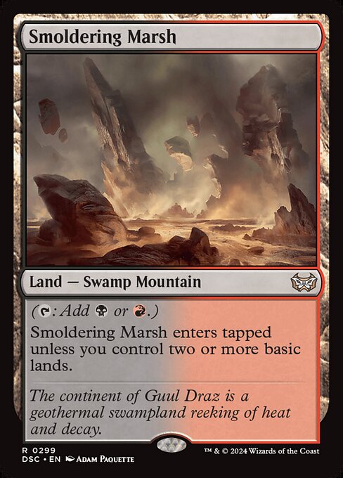 Smoldering Marsh — Duskmourn: House of Horror Commander #299, art by Adam Paquette