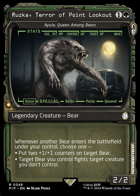 Ayula, Queen Among Bears — Ruzka, Terror of Point Lookout — Fallout #348, art by Mark Poole