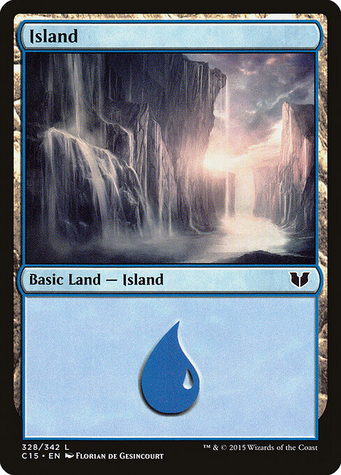 Island — Commander 2015 #328, art by Florian de Gesincourt