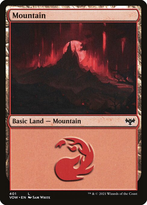 Mountain — Innistrad: Crimson Vow #401, art by Sam White