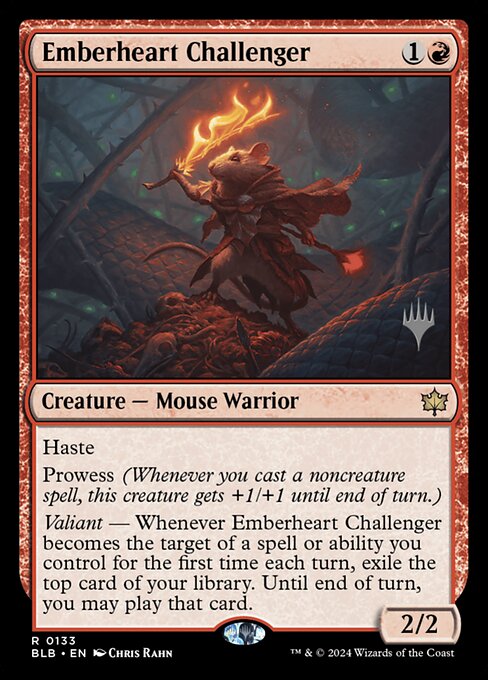 Emberheart Challenger — Bloomburrow Promos #133p, art by Chris Rahn