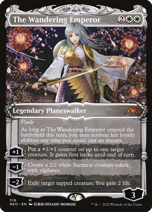 The Wandering Emperor — Kamigawa: Neon Dynasty #316, art by Hisashi Momose