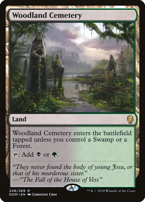 Woodland Cemetery — Dominaria #248, art by Christine Choi