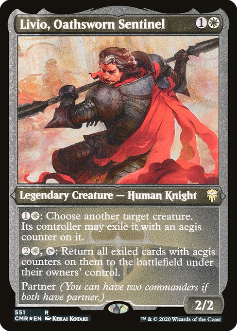 Livio, Oathsworn Sentinel — Commander Legends #551, art by Kekai Kotaki
