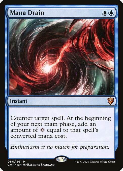 Mana Drain — Commander Legends #80, art by Raymond Swanland