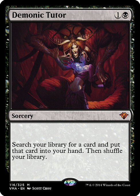 Demonic Tutor — Vintage Masters #116, art by Scott Chou