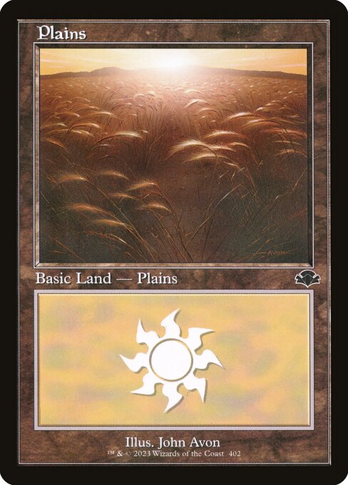 Plains — Dominaria Remastered #402, art by John Avon