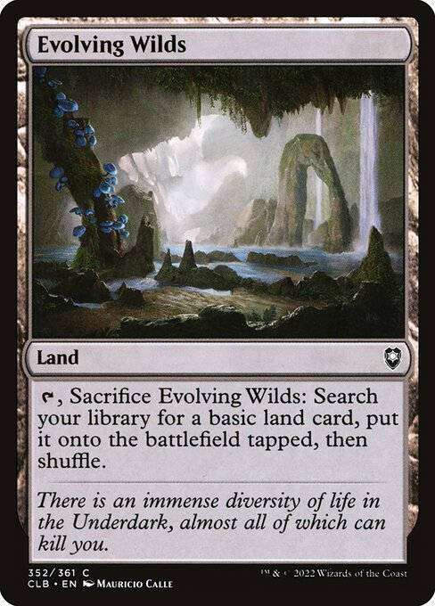 Evolving Wilds — Commander Legends: Battle for Baldur's Gate #352, art by Mauricio Calle