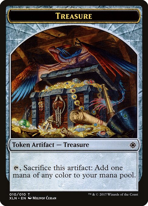 Treasure — Ixalan Tokens #10, art by Milivoj Ćeran