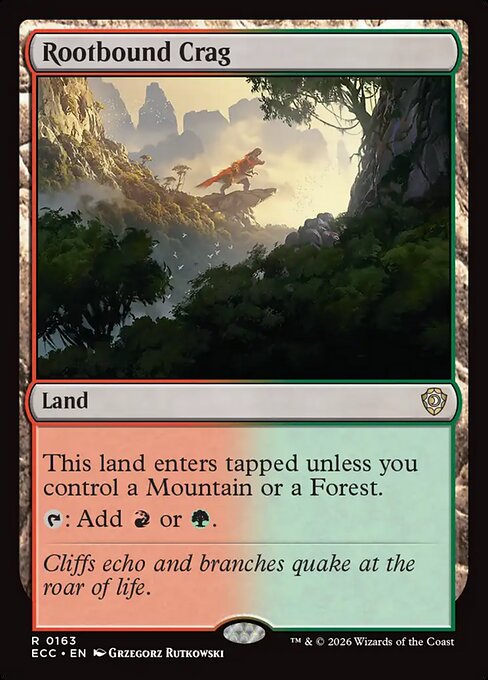 Rootbound Crag — Lorwyn Eclipsed Commander #163, art by Grzegorz Rutkowski