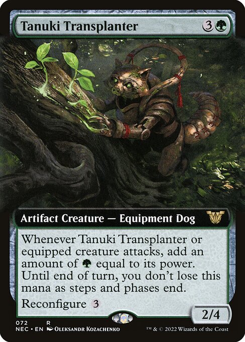 Tanuki Transplanter — Neon Dynasty Commander #72, art by Oleksandr Kozachenko