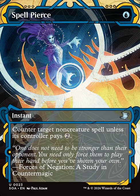 Spell Pierce — Secrets of Strixhaven Mystical Archive #23, art by Paul Adam