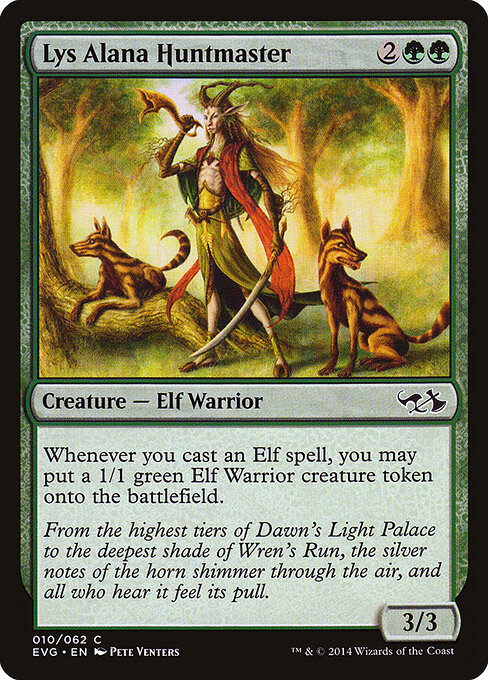 Lys Alana Huntmaster — Duel Decks Anthology: Elves vs. Goblins #10, art by Pete Venters