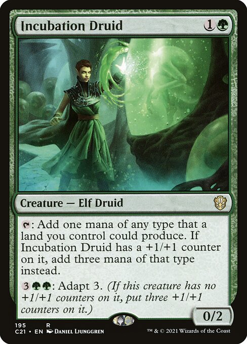 Incubation Druid — Commander 2021 #195, art by Daniel Ljunggren