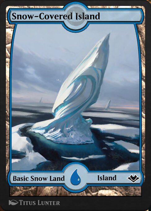 Snow-Covered Island — MTG Arena Promos #258, art by Titus Lunter