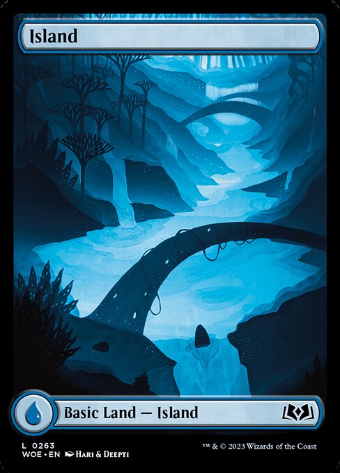 Island — Wilds of Eldraine #263, art by Hari & Deepti