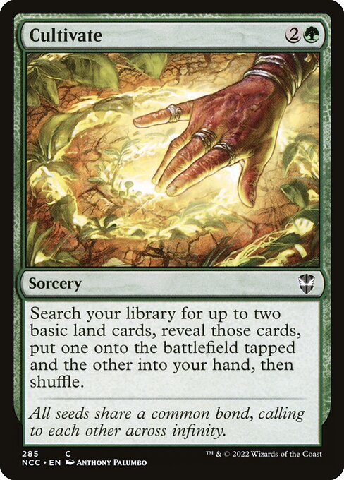 Cultivate — New Capenna Commander #285, art by Anthony Palumbo