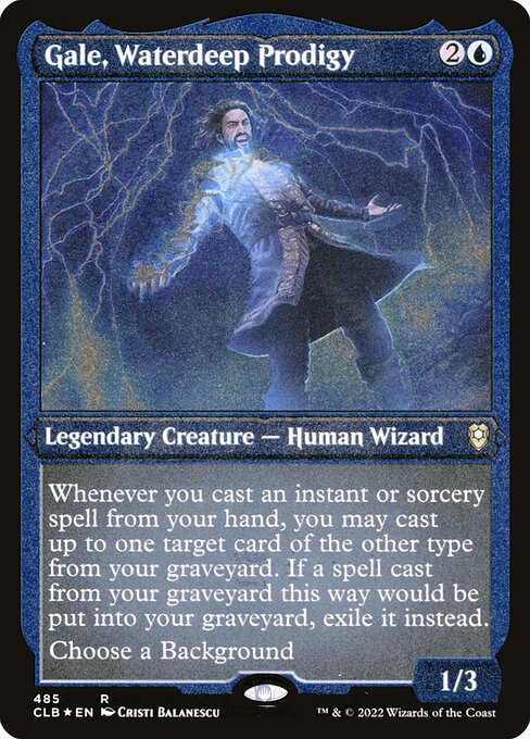 Gale, Waterdeep Prodigy — Commander Legends: Battle for Baldur's Gate #485, art by Cristi Balanescu