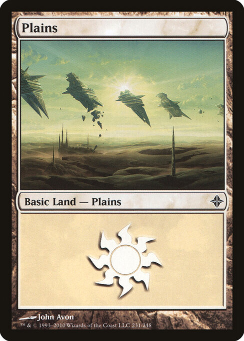 Plains — Rise of the Eldrazi #231, art by John Avon